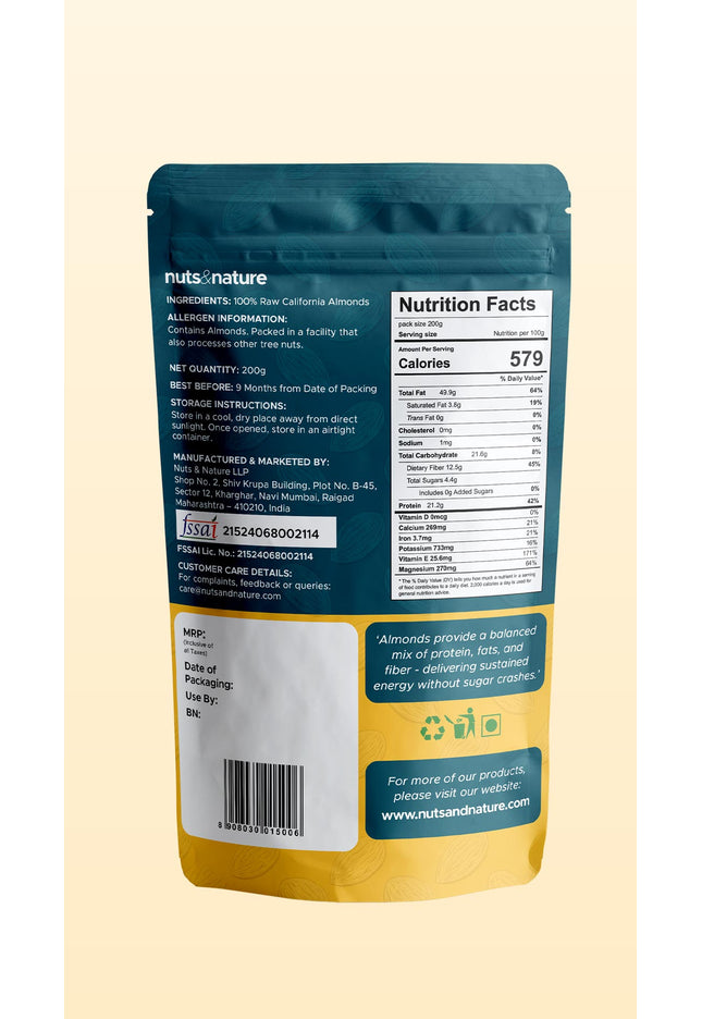 Premium Raw Almonds/Badam (California)