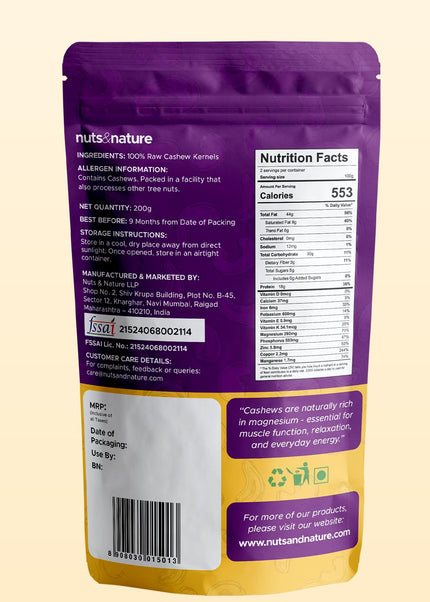 Premium Whole Natural Cashew/Kaju